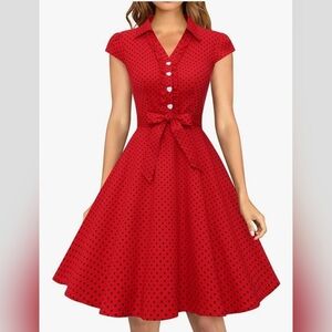 NWOT!! Red Polka Dot Dress